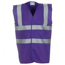 Yoko Mens Band & Brace Hi-Vis Vest - Purple - View 2