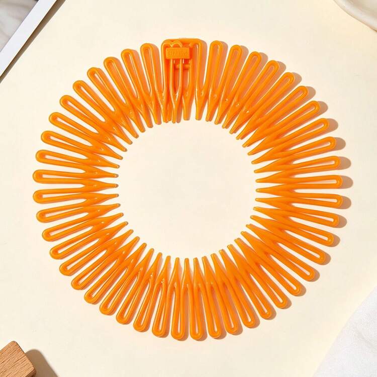1pc Round Elastic Hair Comb For Women, Hair Tie, Bun Maker, Half-Up Hair Clip, Multi-Color Commuter Hair Accessory - Multicolor - View 9