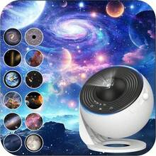 裝飾性銀河太空投影燈，USB供電磨砂塑料星空夜燈，12合1星空與天文館投影儀，現代太空主題夜燈附極光效果，適合臥室，適用青少年與成人 - 1個 - 查看 5