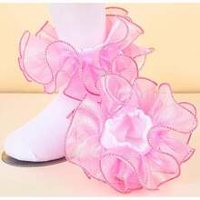 NEW-   Womens Big Ruffle Ankle Double Lace Turn Cuff Dress Socks,Women Cute Adult Cotton Ruffled Frilly Sock,#C907 - White - View 8
