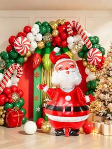 5pcs 120cm Large Cartoon Squinting Old Man Shaped Windmill Round Aluminum Foil Balloons, Suitable For Christmas Decoration - View 1
