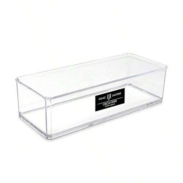 Clear Acrylic Rectangular Stackable Storage Organizer, 9"L X 3.5"W X 2.5"H Drawer Tray Without Lid, Open-Top Organizer, Multi-Functal, Bathroom, Kitchen, Home, Office, Desk, Drawers