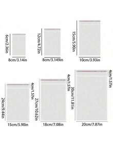 100pcs Clear OPP Self-Adhesive Bags, Double-Layer 5 Mil Transparent Dustproof Plastic Packaging Bags, Multiple Sizes, Resealable Storage Bags For Jewelry, Small Accessories, Keychains, Pendants, Cards, Baking & Gift Packaging - Multicolor - View 11