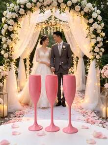 1/6pcs Champagne Cups, Wedding Toasting Cups, 7oz Plastic Reusable Unbreakable Champagne Cups, Suitable For Bachelor Party, Wedding, Bridal Shower - View 3