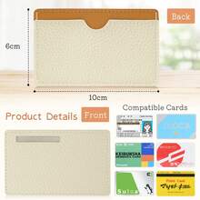 RFID Shielding "My Number Card" Card Holder - Privacy Protection Design (Only Name Exposed), Magnetic Shielding Function, Holds 2 Cards (Compatible With Credit Cards, Driver's Licenses And Health Insurance Cards). Leather Material, Dual-Color Design, Unisex - Multicolor - View 6