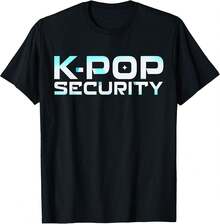 Camiseta Unisex para Adultos K-Pop Security K Pop Guard Papá Mamá Camiseta Divertida de Cumpleaños - Negro - Ver 1