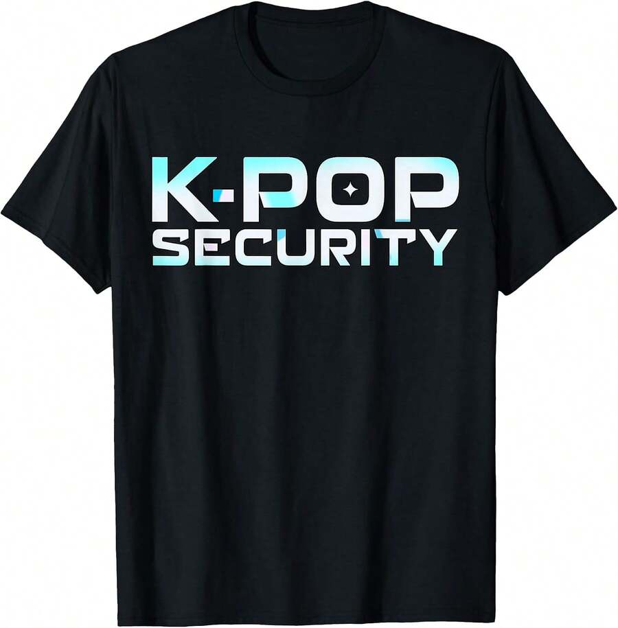 Camiseta Unisex para Adultos K-Pop Security K Pop Guard Papá Mamá Camiseta Divertida de Cumpleaños - Negro - Ver 1