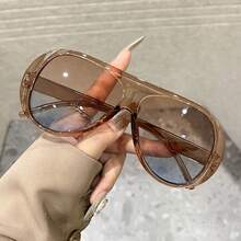 Unisex Fashion Personalized Oversized Aviator Decorative Glasses, Suitable For Travel, Vacation And Fashion Accessory - 彩色 - 查看 6