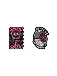 Set de 2 broches de esmalte con ruedas estáticas y de deriva, pin de metal JDM para coche modificado de carreras, para mochila y chaqueta - Multicolor - Ver 10