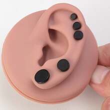1 set (10 piezas) Pendientes de botón para mujeres de acero inoxidable, pendientes de botón para hombres, hipoalergénicos, pendientes de cartílago redondos de hélice, set de pendientes de botón para múltiples perforaciones - Multicolor - Ver 3
