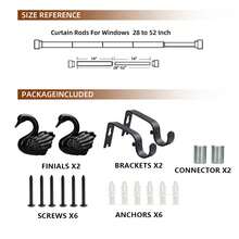1pc Swan Style Decorative Curtain Rod, Iron Rod Body, Sturdy And Durable, Comes With Small Brackets For Secure Installation, Black Elegant Low-Key Versatile, Halloween Gift Card, Recommended Item - 1PC - View 12