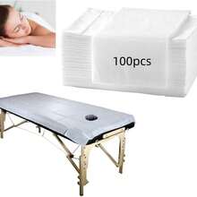 30/100 Disposable Massage Sheets With Perforated Design - 80cm X 180cm Soft Durable Non-Woven Fabric Suitable For Spa, Tattooing, Waxing & Massage Tables - Hygienic Easy-Clean Body Wrap Liners, Treatment Bedding | Open Center Design - Multicolor - View 7