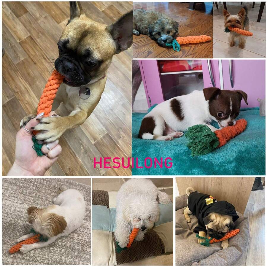 Carrot Shaped Braided Dog Rope Toys, Puppy Teething Chew Toys Durable Pet Molar Interactive Toys For Cats Rabbits Small Dogs Healthy Gift