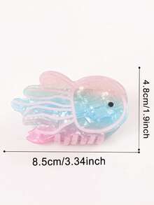 1pc Cute Colorful Jellyfish Hair Clip, Exclusive Design Personalized High-End Hair Clip, Hair Claw, Half Clip, Fashion Hair Accessory - Multicolor - View 4