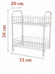 White Rolling Mesh Storage Cart, 3 Tiers Wheeled Utility Trolley, Stable Robust Frame, 26*37.5*67cm, Multi-Purpose Organizer For Bathroom Kitchen Laundry Storage - View 9