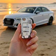 1 Stück Stück Autoschlüsselhülle - moderner Muster, geeignet für Audi A3 8P, A6 C6, Q3 8U, A1 8X, Q7 4L, TT 8J, R8 42. Fortschrittliche Soft-Touch-Oberfläche, blockiert kein Signal, Unisex. - Audi 3-Tasten-Modell CA - Übersicht 7