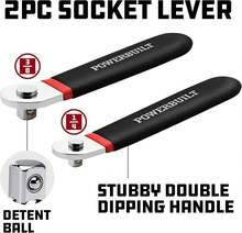 Powerbuilt 2 Piece Socket Levers, 1_4-Inch And 3_8-Inch Drive, Extra Low Profile, Non-Ratcheting, Boats, RV, Off Road Vehicle - 940009 - White - View 2