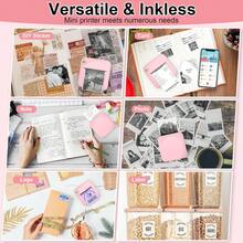 Mini Printer, Portable Thermal Sticker Maker, Includes 1 Roll Of Printing Paper, Compatible With IOS And Android, Suitable For Notes, Photos, DIY, Diaries, Etc. - 彩色 - 查看 10