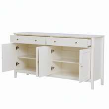 Stylish White Dining Sideboard With 2 Drawers And 4 Doors - Elegant Buffet For Kitchen, Living Room - 白色 - 查看 7