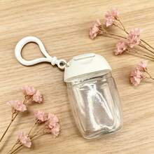 10pcs 1oz(28.3g) 30ml Clear Empty Bottles, Hand Sanitizer Travel Holder With Hook Keychain, White Flip Cap, Reusable Portable Empty Bottles, Refillable Cosmetic Containers, Suitable For Liquids, Lotions, Creams - Transparent Flip-top Keychain 10pcs - View 9