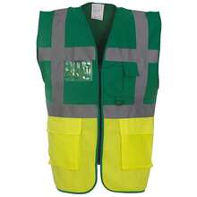 Yoko Unisex Adult Executive Hi-Vis Waistcoat - Paramedic Green/Yellow - View 2