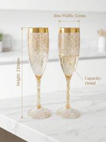 1/6/9pcs High Stem Wine Glasses, White Champagne Cocktail Glasses, High Stem Champagne Glasses, Plastic Champagne Glasses, Reusable Shatter-Resistant Pressure-Resistant Wine Glasses, Suitable For Wedding/Party/Picnic - View 10
