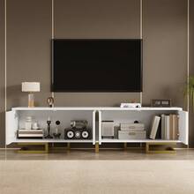 TV Stand With Drawers - Black - 白色 - 查看 2