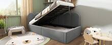 إطار سرير أريكة سرير نهاري 90x200 سم مخمل رمادي - رمادي - مشاهدة 3