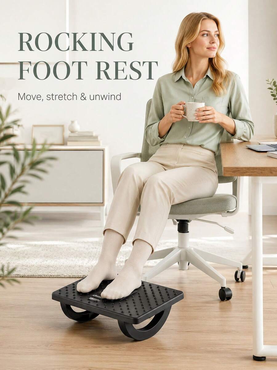 Versatile Ergonomic Under Desk Foot Rest With Massage Points To Comfort Feet Stable Rocking Foot Pedal For The Elderly Foot Stool For Office Chair Ideal For Desk Spaces Suitable For Long-Time Sitting Office Workers Mueble De Sala Muebles