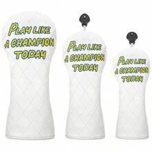 1PC Play Like A Champion Today Golf Wood Headcover, Club Shield For Driver Fairway Hybrid, Light Carry Golf Training Gear, Great Present For Golf Enthusiasts - Multicolor - View 1