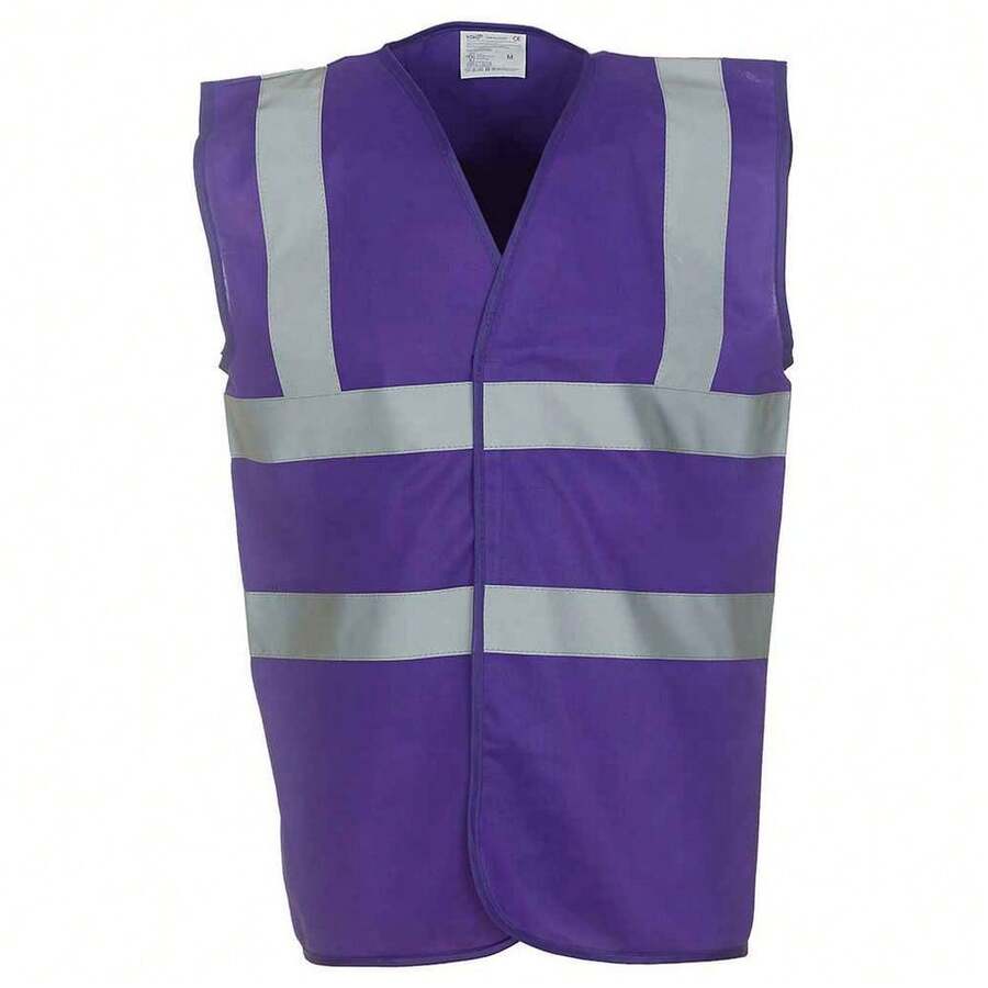Yoko Mens Band & Brace Hi-Vis Vest - Purple - View 1