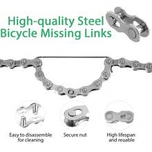 6 Pairs Bicycle Chain Quick Release Buckles, Compatible With 6/7/8/9/10/11/12 Speed Chain Connectors Master Links, Steel Electroplated Silver Mountain Bike Accessories - Multicolor - View 7