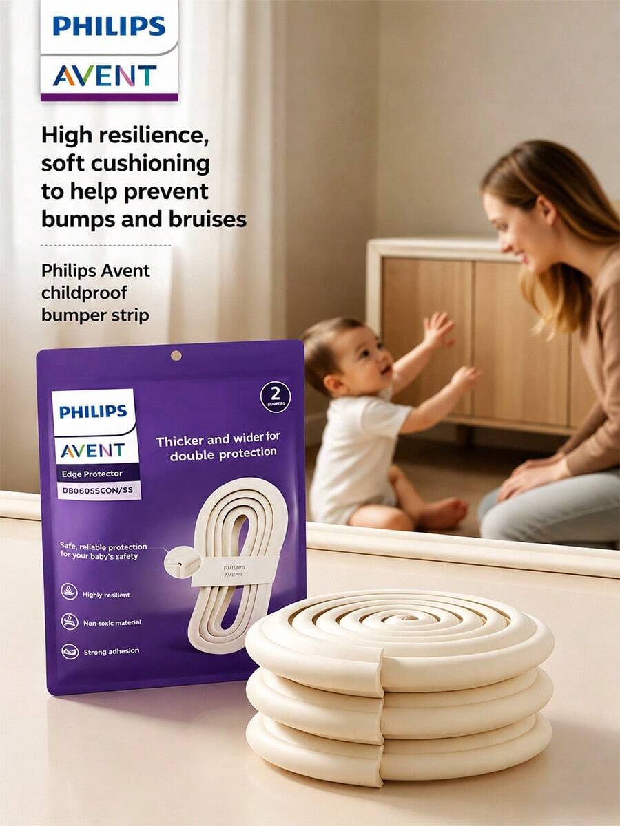 Philips Avent 78.74英吋/2米防撞條,耐用橡膠材質,易於安裝,家具保護,家用茶几邊角包邊 - 彩色 - 查看 1