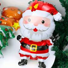 15pcs 16.1 Inch Mini Christmas Old Man Christmas Tree Shaped Aluminum Foil Balloons, Suitable For Christmas Decoration Balloons - View 7