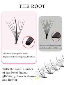 FOXYMEI 12 Rows Fluffy Pre-Made Eyelash Fans C/D Curl 9D Pointed Tip Lash Extensions 8-15mm Natural Soft Handmade Woven Lash Extensions Imported Material Pre-Made Voluminous Eyelash Fans Soft Lightweight Natural False Eyelashes - View 4