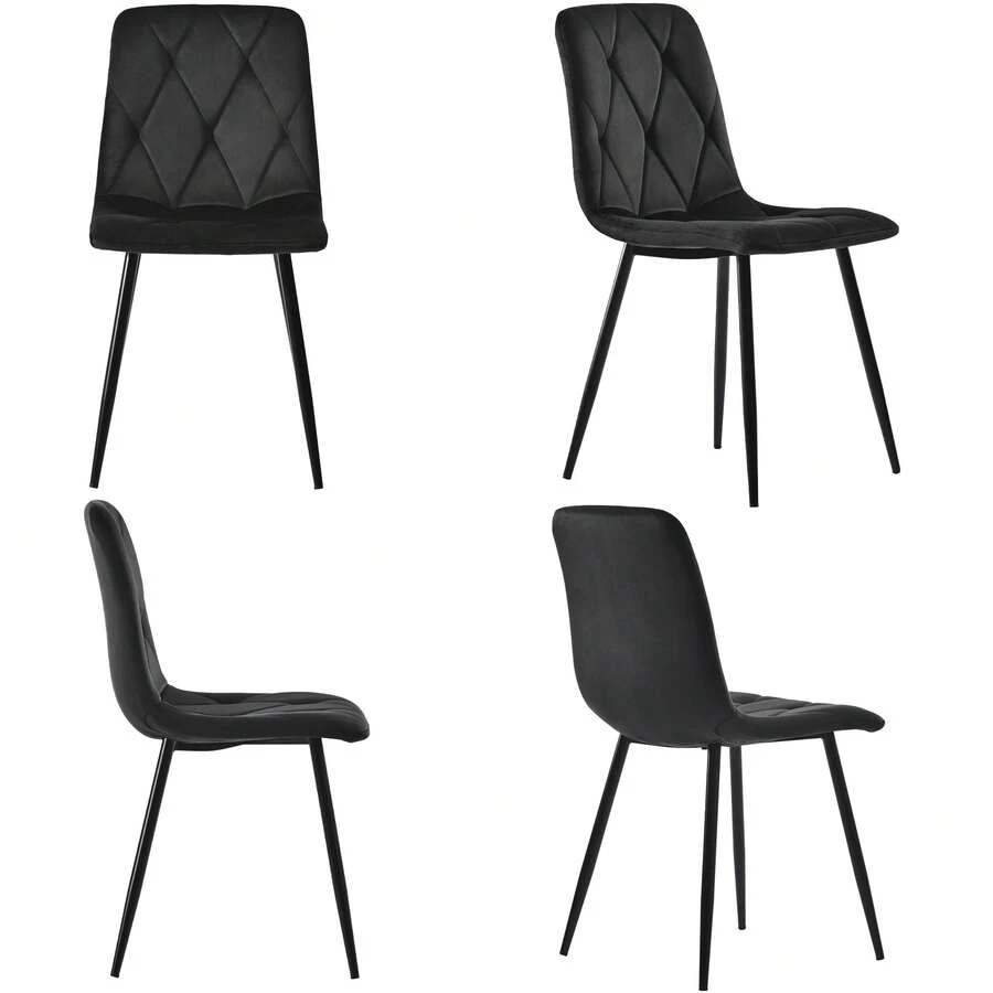 Matplatsstol Set av 4, Svart, Design Stol - Svart - Visa 1