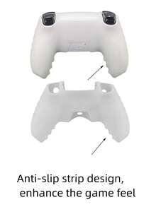 Compatible con PlayStation 5, Funda de silicona para mando de juego, Diseño antideslizante, antirrayaduras y antitranspirante que mejora la sensación de operación de juego, Diseño de apertura inferior grande que permite la carga directa con la base de carga, Accesorio de juego práctico - Humo y niebla - Ver 5