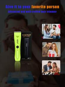 HIENA Green Portable Hair Clipper, Oil Head Carving And Cutting Mini Shaver, Rechargeable Small Trimmer With Comb/Brush - Green - View 6