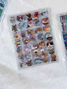 10pcs Cute Cat Laser Glitter Waterproof Four-Leaf Clover Translucent Decorative Stickers, DIY Scrapbook Planner Handmade Craft Materials - Multicolor - View 14