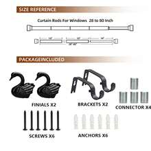 1pc Swan Style Decorative Curtain Rod, Iron Rod Body, Sturdy And Durable, Comes With Small Brackets For Secure Installation, Black Elegant Low-Key Versatile, Halloween Gift Card, Recommended Item - 1PC - View 13