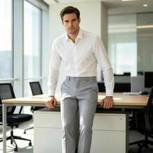 Light Gray Trajes Para Hombres Elegantes Solid Mint Green Classic Formal Suit Pants With Pockets Size XS-3XL - 淺灰色 - 查看 6