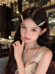 2pcs Women's Sweet Minimalist Solid Color Bow Hair Clips, Side Bangs Hair Clips, Fashionable Ins Style Alligator Hair Clips, Suitable For Daily Casual Commute, Campus, Gift, Party Styling, Beach Vacation Travel - Multicolor - View 12