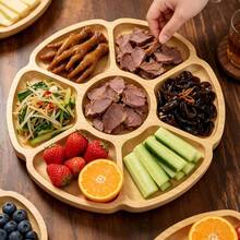 Plum Blossom 7-Compartment Multi-Scene Multi-Function Bamboo Divided Storage Tray, Desktop Jewelry & Sundries Organizer, Christmas New Year Spring Festival Housewarming Party Holiday Decor, Non-Food Contact - View 4