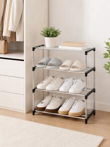 3-Tier Or 4-Tier Stackable Shoe Rack, Suitable For Entryway, Hallway, Closet, Space-Saving | Fits Sneakers, High Heels, Slippers, Flats, Ankle Boots | Multi-Functional Bag Display And Storage Shoe Rack - Multicolor - View 3