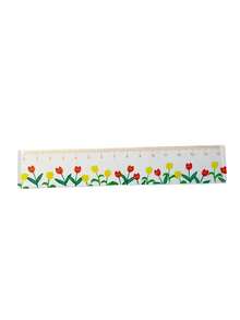 1/2/4pcsTransparent Flower Ruler, 5.91 Inches 15cm Acrylic Ruler With Centimeter Scale, Student Supplies And Business Office! Back-To-School And Office Measuring Tools, Suitable For Valentine's Day, Birthday Gifts, Party Favors, Crafting And Drawin - Multiple Styles - View 2