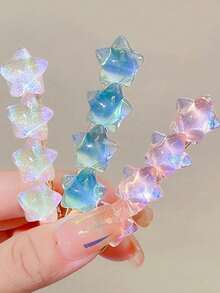 Elegant Women's Hair Clip, Cute Gradient Star-Shaped Decoration Bangs Clip, Daily Hair Accessory - Mixed Color - View 4