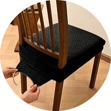 Modern Solid Color Jacquard T-Shaped High Elasticity Chair Covers, 2pcs Elastic Dining Chair Back Cushion Covers, Soft Removable Dining Chair Covers, Dining Chair Pad Protector (Back Cover, Multiple Colors Available) - Chair Cover - View 13