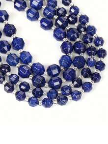 1 Strand 6/8/10mm Natural Lapis Lazuli Round Rondelle Cylinder Faceted Loose Spacer Stone Bead For Jewelry Making DIY Bracelets Accessories - Multicolor - View 3