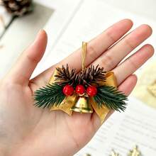 New Christmas Red Fruit, Pine Needle, Bow Accessories Gift Box, Garland, Pine Branches, Bells, Christmas Tree Decoration Pendants JLCE - Christmas Bow - Gold - View 11