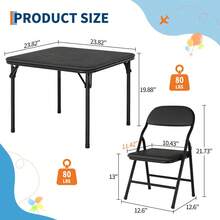 Kselythan Juego de comedor de 3 piezas para 2 personas, juego de comedor compacto que ahorra espacio, mesa y sillas de cocina compactas para espacios pequeños y apartamentos - Negro - Ver 3